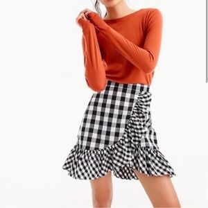Black and white checkered skirt